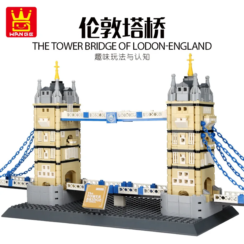 

WANGE 969pcs Famous Architecture Building Block Set Bridge Model Building Block Bricks Construction Brick DIY kids children toys