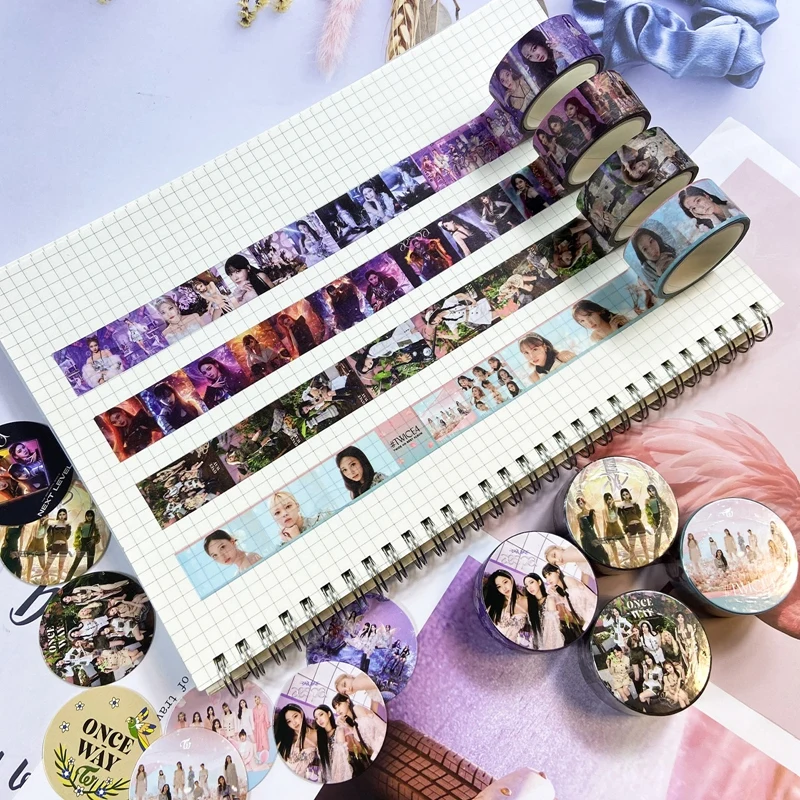 

Kpop Aespa TWIC Stray Kids ODDINARY Washi Tape Masking Tape Decorative Adhesive Tape Sticker Scrapbook Diary Stationery DIY Gift