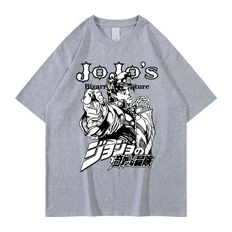 

Jojo Bizarre Adventure Anime Tshirt Men Cool Print Tee Harajuku Japan Manga Streetwear Unisex Oversized T-shirt Camisetas Custom