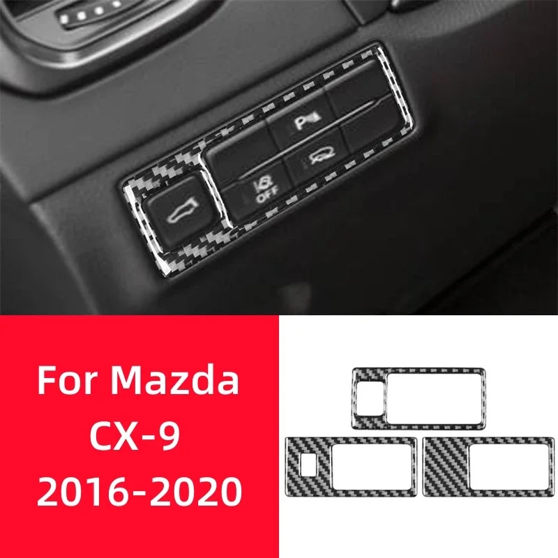 Для Mazda CX-9 2016-2023 аксессуары для интерьера из настоящего углеродного волокна
