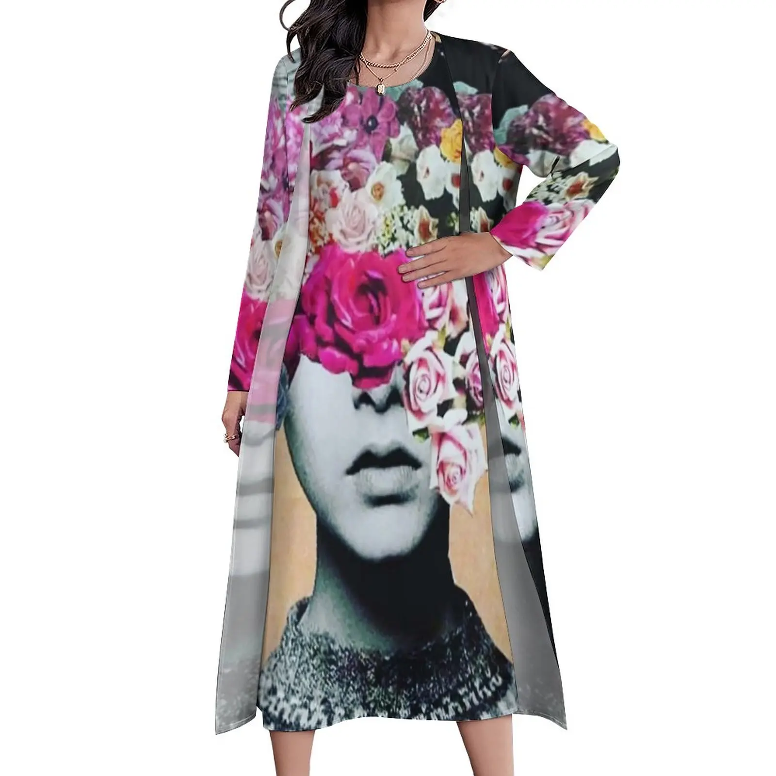 

Женское платье с цветочным принтом, скрытое женское пляжное длинное платье в стиле бохо, женское элегантное платье макси по индивидуальному заказу, 3XL, 4XL, 5XL