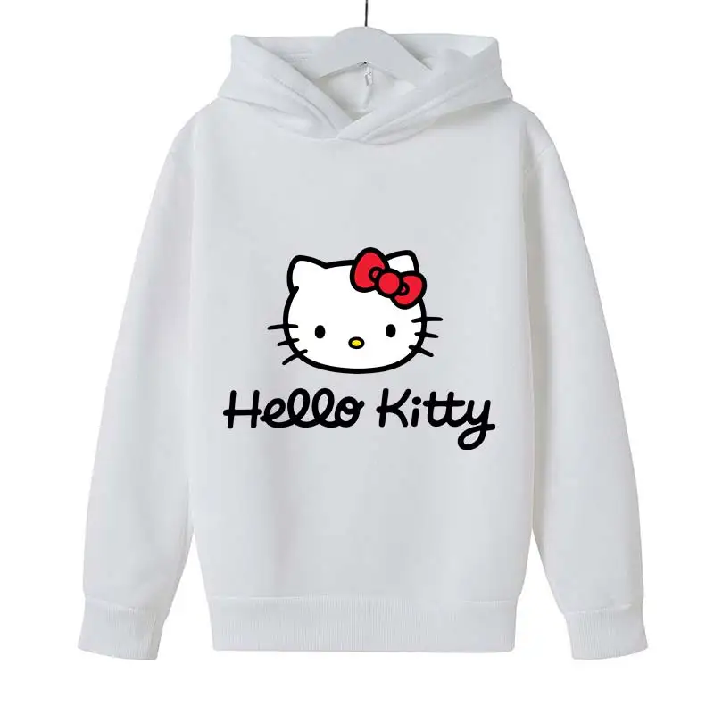 

Детская одежда для девочек, толстовка с капюшоном Hello kitty, одежда для маленьких девочек, милый пуловер, одежда для девочек, куртка