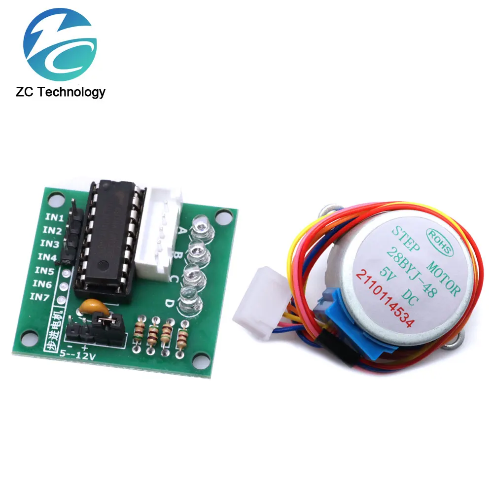 4-фазный шаговый двигатель 28BYJ-48-5V + плата драйвера ULN2003 для Arduino 1 х |