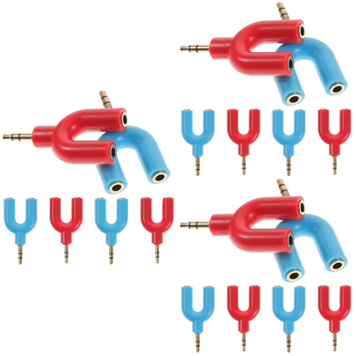

18 pcs U Shape 3.5mm Headphone Adapter Y Splitter 1 To 2 Headphone Splitter