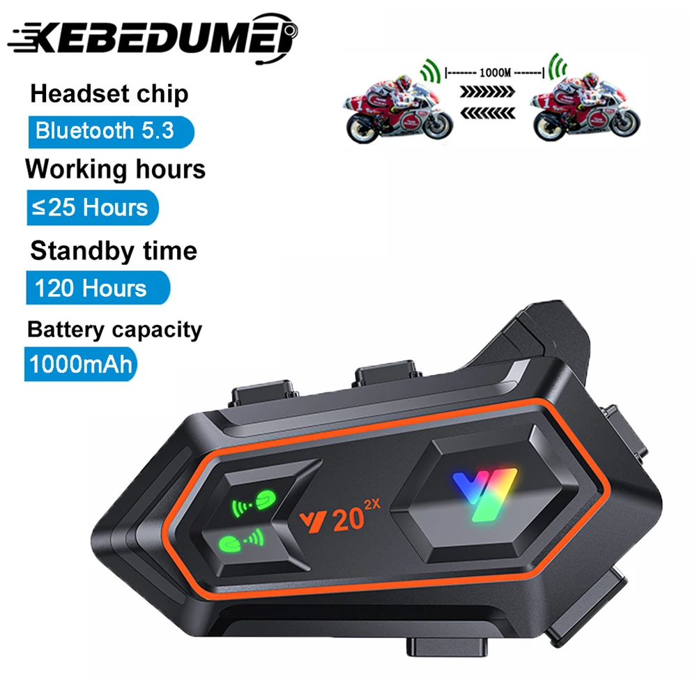 

Bluetooth-гарнитура Y20 BT 5.3 для мотоциклетного шлема с шумоподавлением, 1/2 шт.