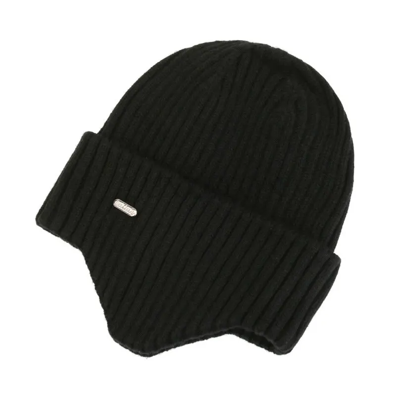 

Solid Winter Hat Beanie with Ears Men Women Earflap Hat Skullies Knitted Cap Keep Warm Outdoor Gorras Ski Caps