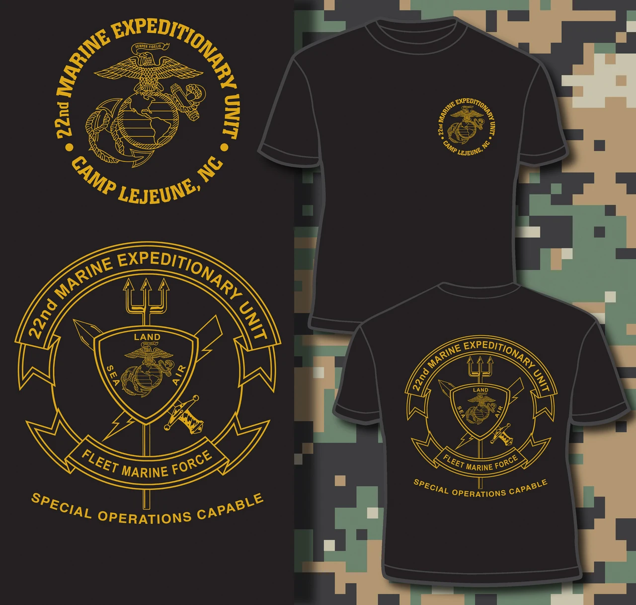 

Camp Lejeune, NC. US 22nd Marine Expeditionary Unit T Shirt. Short Sleeve 100% Cotton Casual T-shirts Loose Top New Size S-3XL