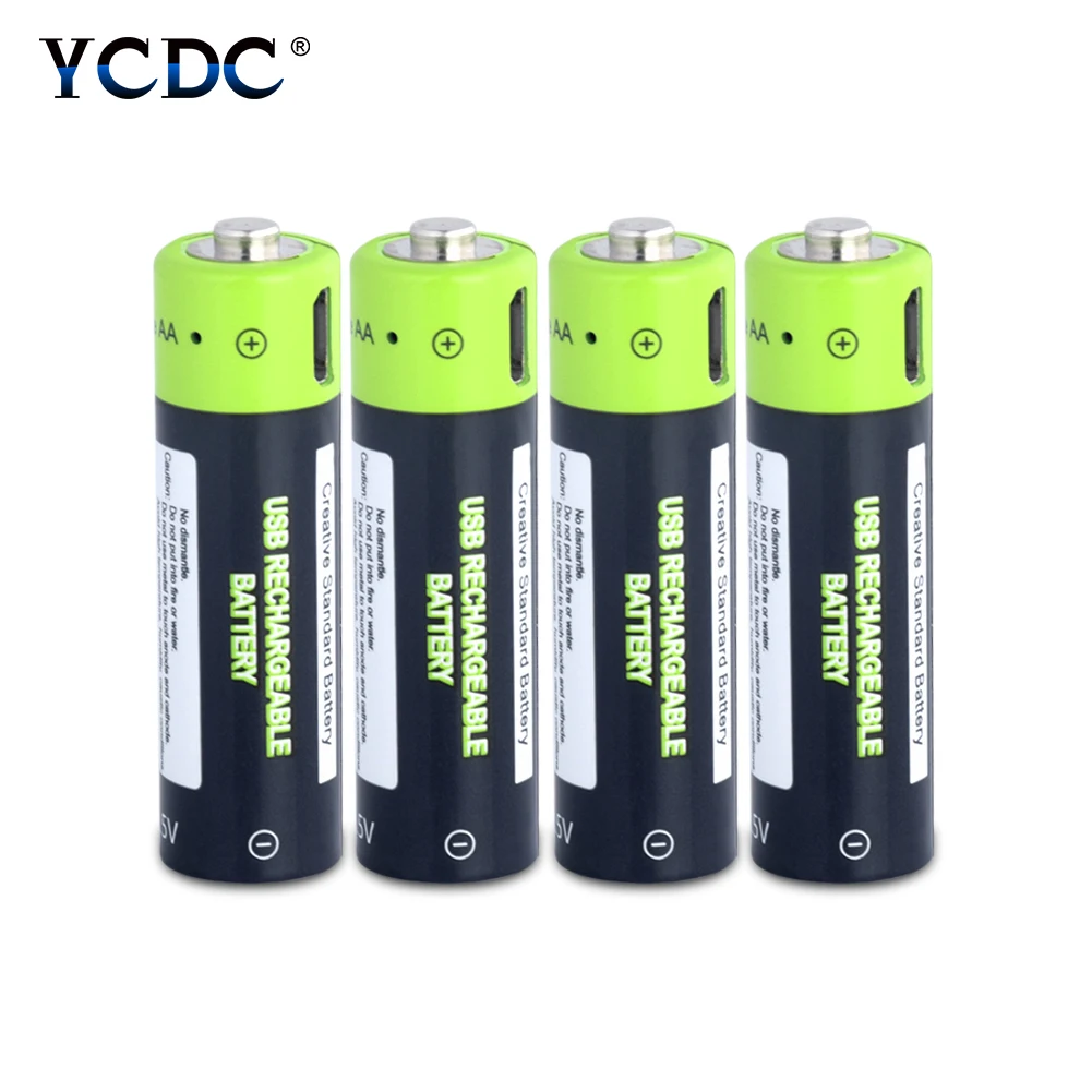 

2/4pcs 1.5V AA Usb Charging Battery 1700mAh Li-polymer Li-po Rechargeable Lithium Li-ion Polymer Battery Charge By Usb Cable