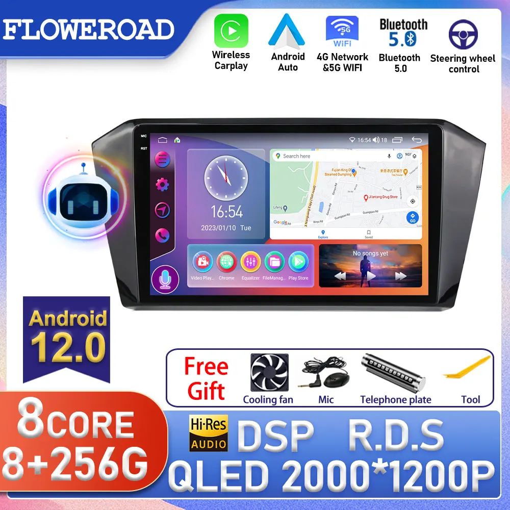 

Автомагнитола 8G 256G Android для VW Volkswagen Passat B8 Magotan 2015-2020, автомагнитола, стерео, GPS, 4G, Wi-Fi, автомагнитола 2 Din, DVD, ТВ