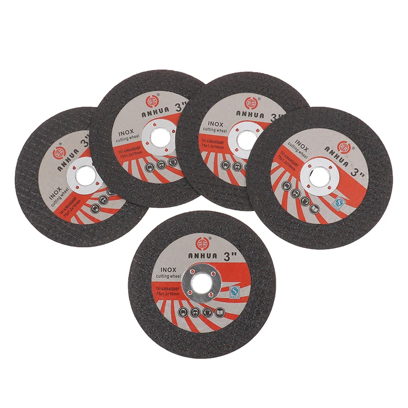 

5pcs 3inch 75*1.2*10 Hole Mini Cutting Disc Circular Resin Grinding Wheel Sanding Disc 75mm Angle Grinder Steel Stone Cutting