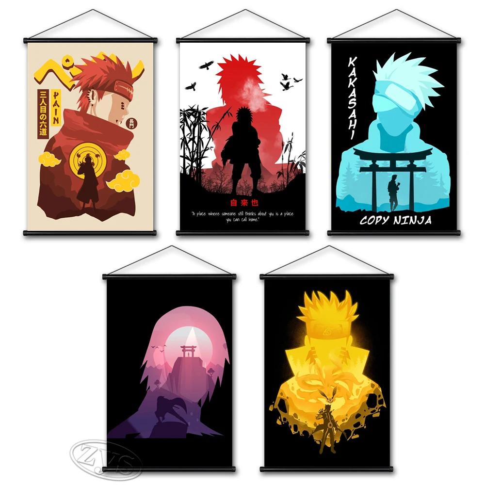 

Uzumaki Naruto Poster Hanging Scrolls Art Mural Kakashi Kaki Canvas Painting Wall Picture Child Bedroom Home Cuadros Decoration