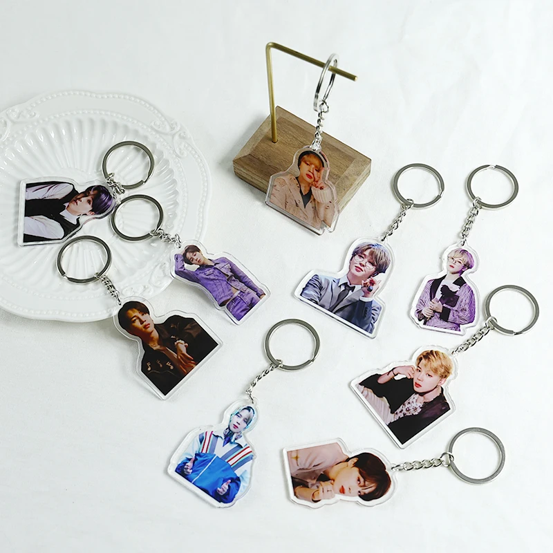 

New Arrive Korean Groups K-POP Bangtan Boys JIMIN Acrylic Keychain Pendant Backpack Accessories Cosplay Gift Fan Collection
