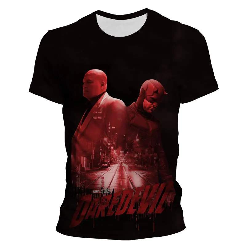 

Мужская летняя футболка Marvel Daredevil 3D Печатный Классный женский стиль Harajuku модная мужская одежда футболка