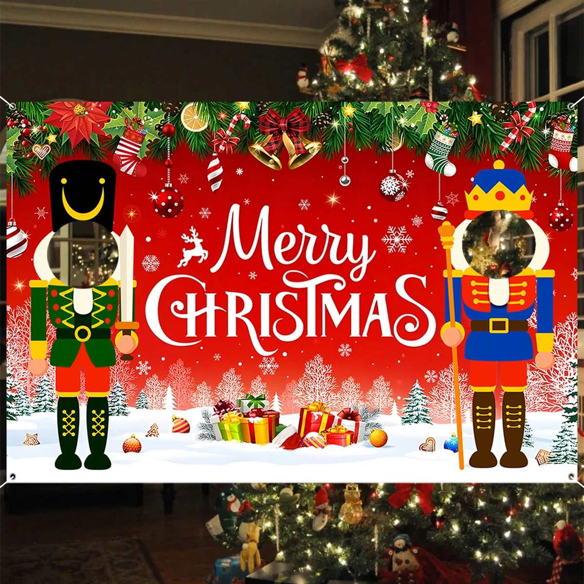 С Рождеством Снеговик Санта-Клаус фон ткань Рождественский декор для дома 2024 Navidad