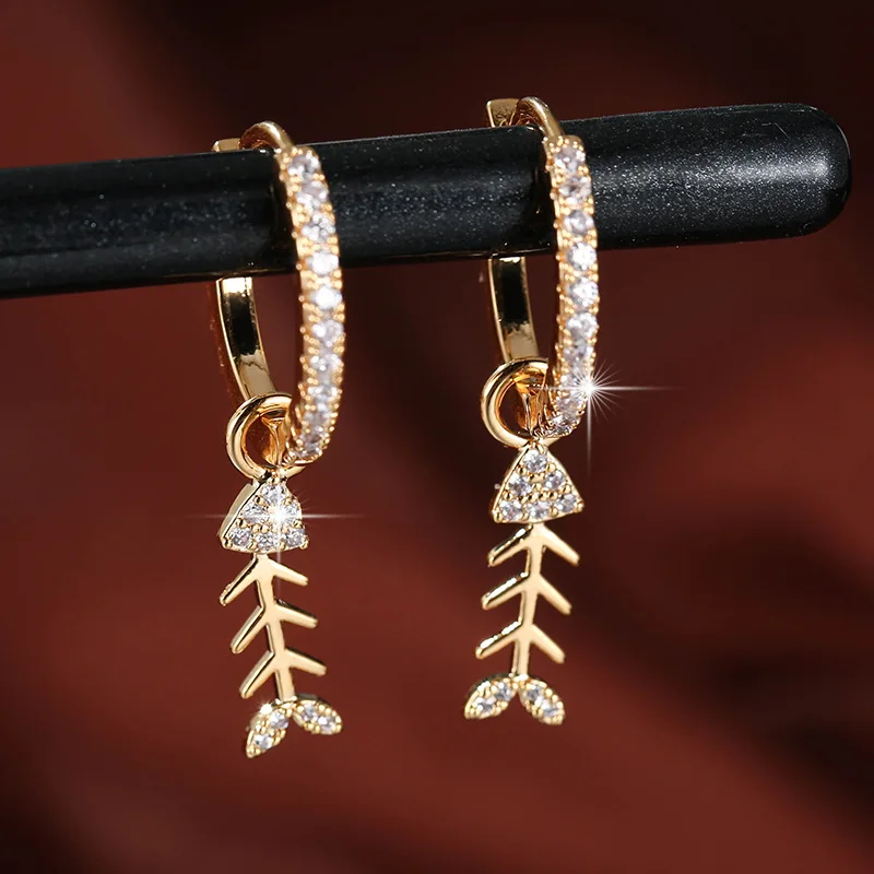 Серьги Fishbone дизайнерские красные французские простые серьги новые модные