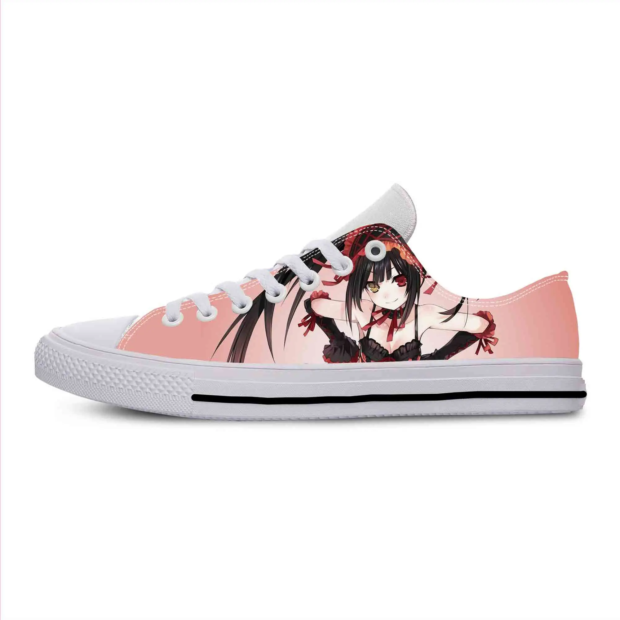 

Anime Cartoon Manga Date A Live Tokisaki Kurumi Casual Cloth Shoes Low Top Breathable Lightweight 3D Print Men Women Sneakers