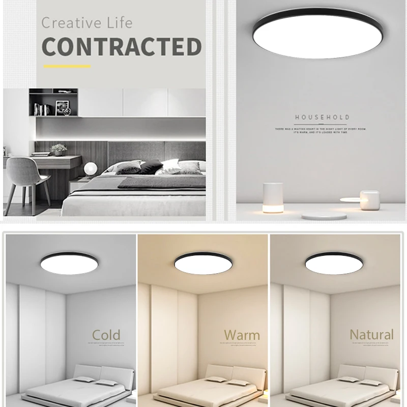 LED Ceiling Lights Modern Ceil Light 18/30/40/72W Led 220V Ceiling Lamps Round Living Room Bedroom Indoor Kitchen Lighting Lamp