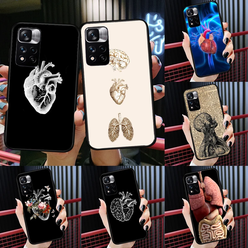 

Medical Human Organs Heart Art Case For Xiaomi Redmi Note 11 10 9 8 Pro Cover For Redmi Note 10S 11S 10A 10C 9A 9C 9T