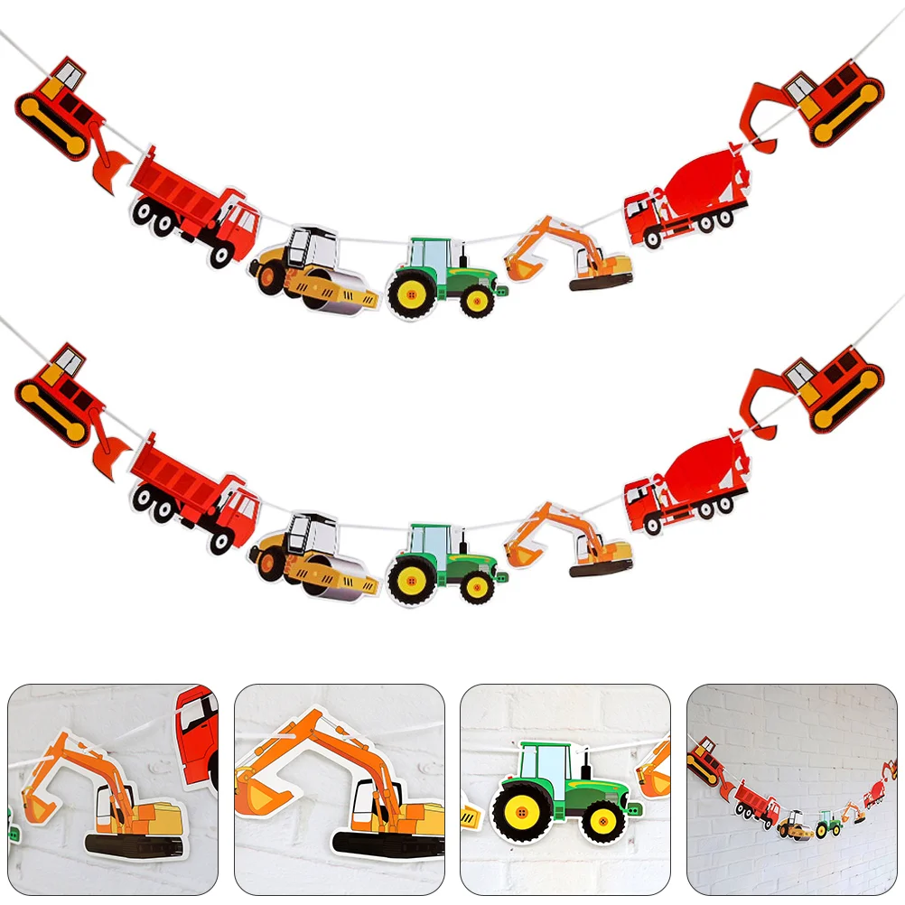 

Construction Party Decorations Birthday Banner Supplies Favors Hanging Happy Garland