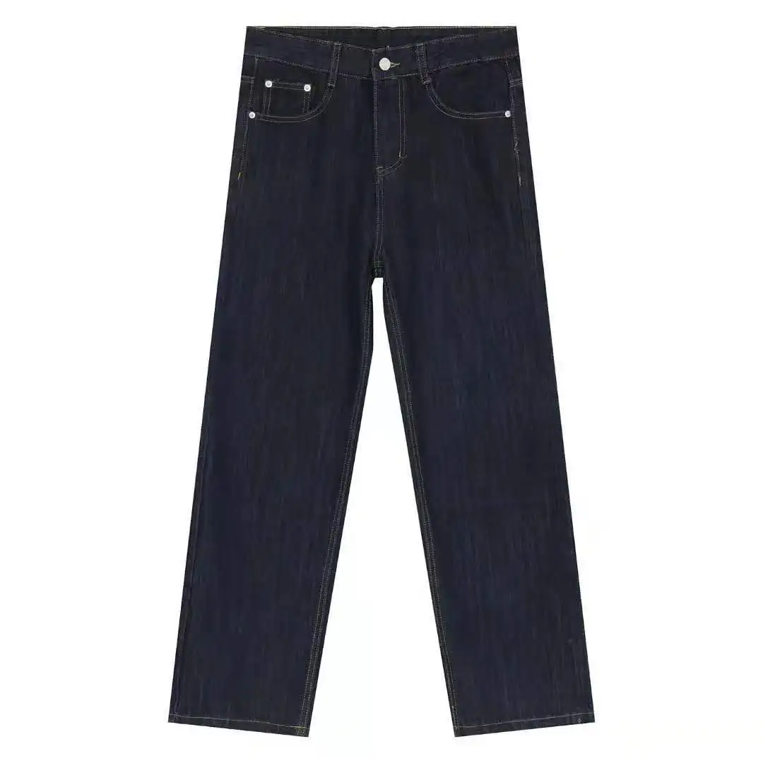 Four Seasons Men's Men's Jeans Retro Loose Straight Casual Pants Korean Wave Hip-Hop Streetwear Y2k Men Ins Hot Sale Baggy Jeans