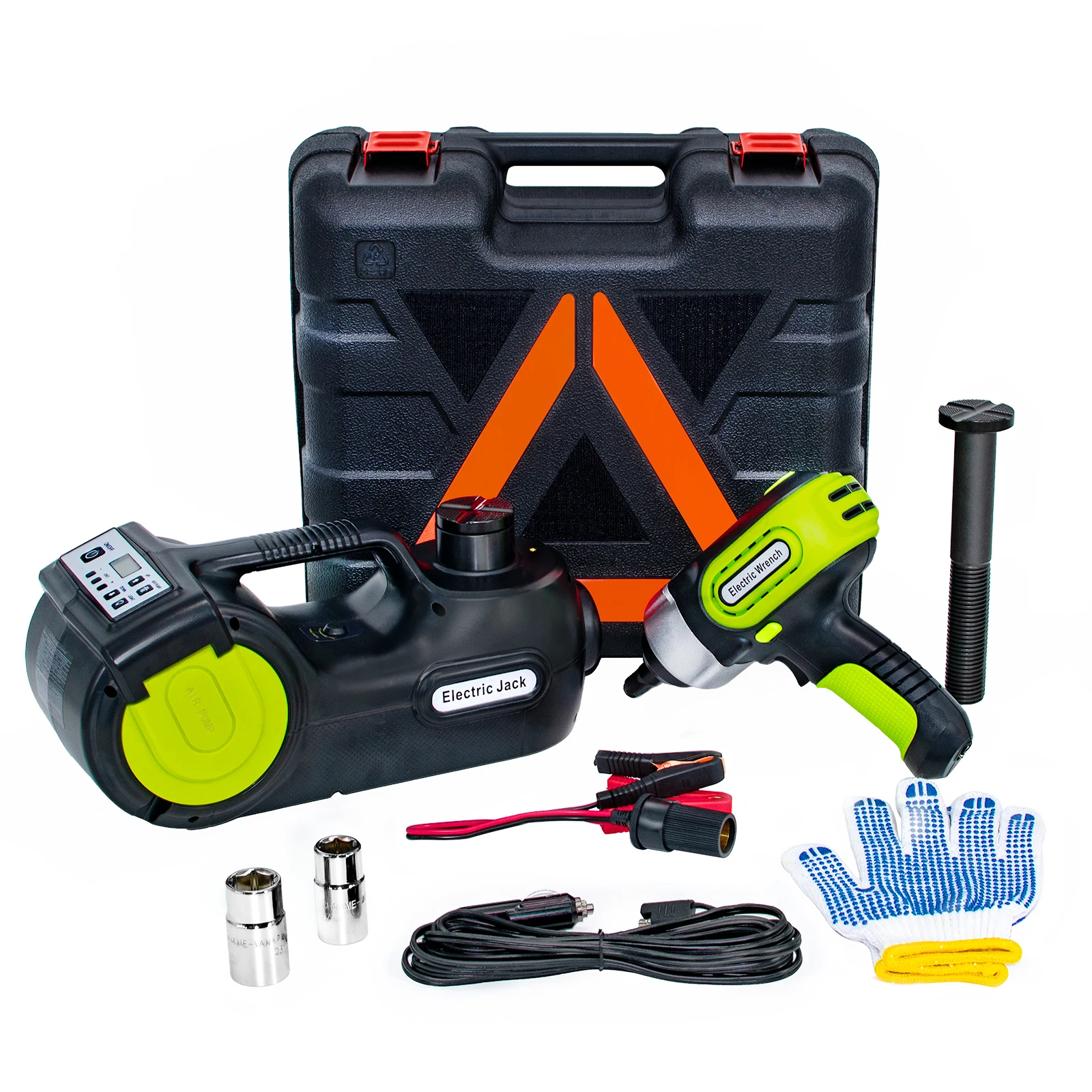 

12V 5Ton 4 in 1 Electric Car Jack Portable Jack Electric Hydraulic Jack With Electric Impact Wrench Tire Compressor LED Light