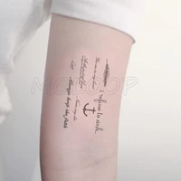 water transfer black sexy anchor letter tattoo body art waterproof temporary fake flash tattoo for man woman kid 10 56 cm