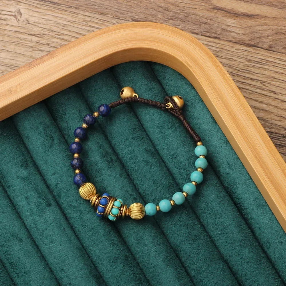 Этнический стиль ретро нишевый дизайн Непал тибетский тканый плетеный браслет