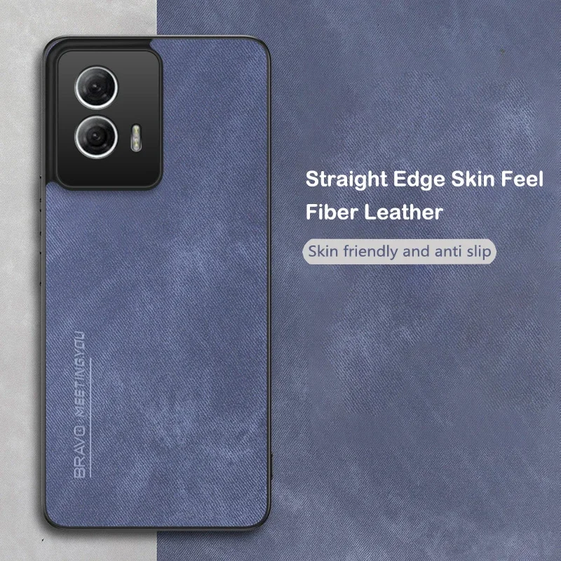 Кожаный чехол из волокна для Motorola Moto G85 G84 G54 матовый силиконовый защитный жесткий