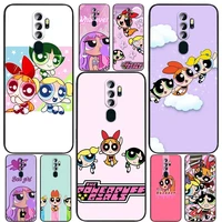 powerpuff girls anime for oppo reno7 6 5 4 2 z lite pro plus se 4g 5g black soft tpu shockproof silicone cover phone case