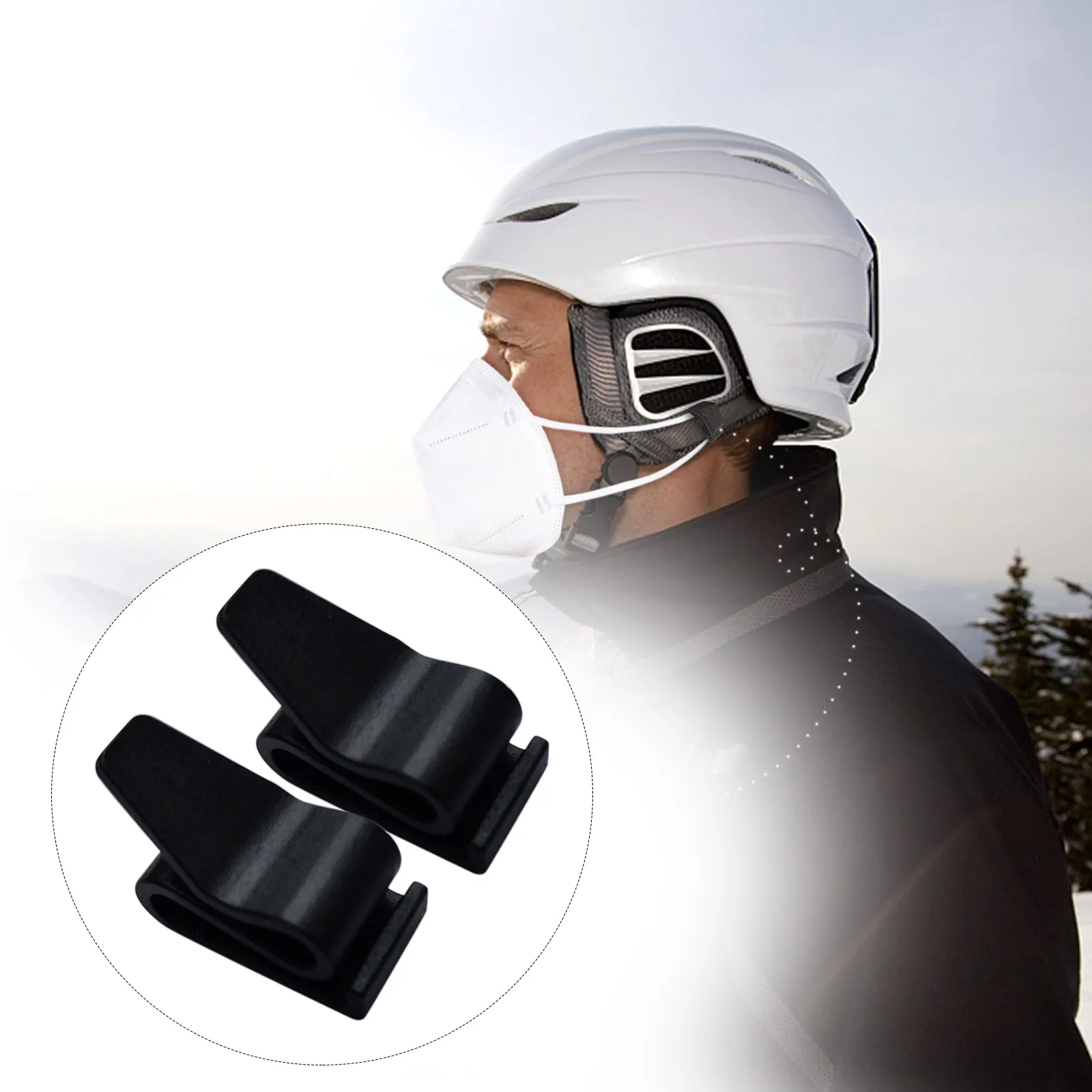 

Skiing Mask Holder Ski Helmet Clips for Skiers 2 Pieces Face Mask Hook for Snowboard Ski Helmet Replacement Parts