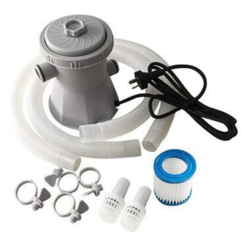 

Water Filter, Swimming Pool Water Purifier, 300 Gallon Household Swimming Pool Cleaning Pump EU Plug