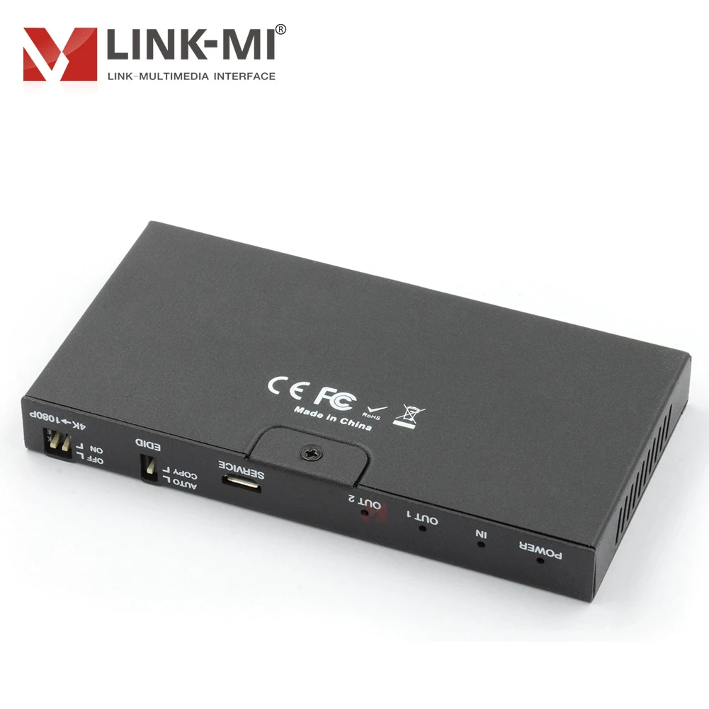 Фото LINK-MI 4K@60Гц 1x2 HDMI 2.0 сплиттер с экстрактором/скейлером звука, 1 вход 2 выхода, HDMI сплиттер 4K2K@50/60Гц 1x2, сплиттер-даскейлер №5