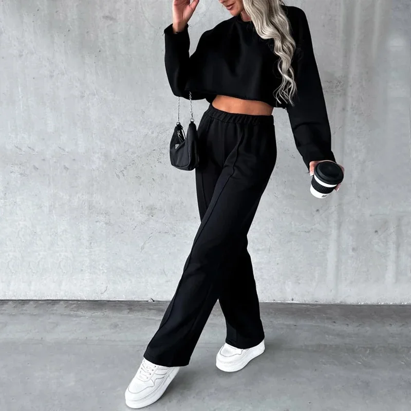 Женский Комплект Из Двух Предметов Wefads Весенний Модный Короткий Топ С Круглым