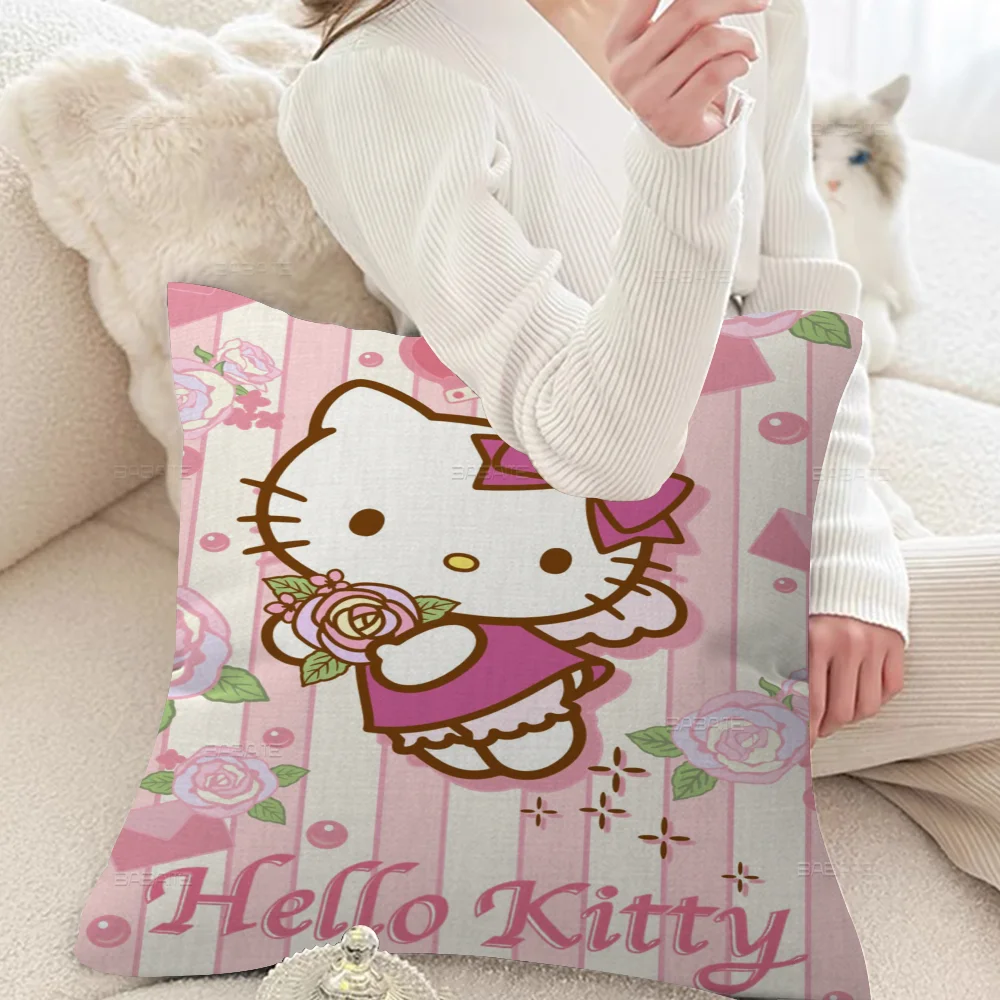 Kawaii K-Kitty Cartoon H-Hello Pillowcase Toon Gift Cushion Cover Bedroom Home Sofa Chair Seat Decor Pillow Case