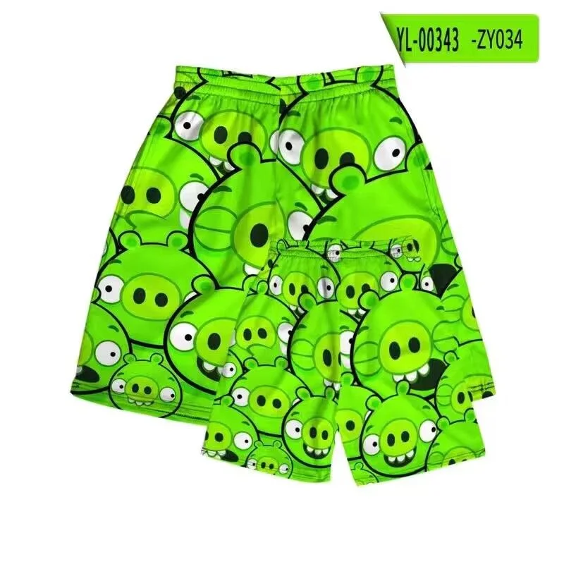 

Angry Birds 2023 summer fashion trend cartoon printing casual peripheral shorts new style loose quick-drying five-point pants
