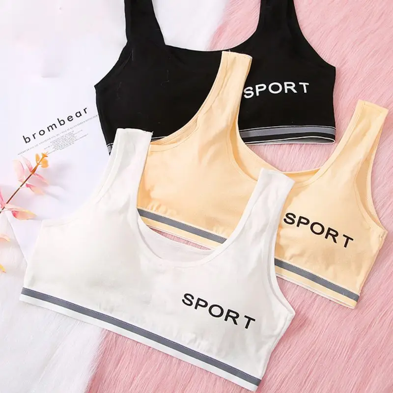 

5pc/lot Kids Bra Insertable Chest Pad Girls Bras Children Training Bras Young Girls Underwear 8-14Y