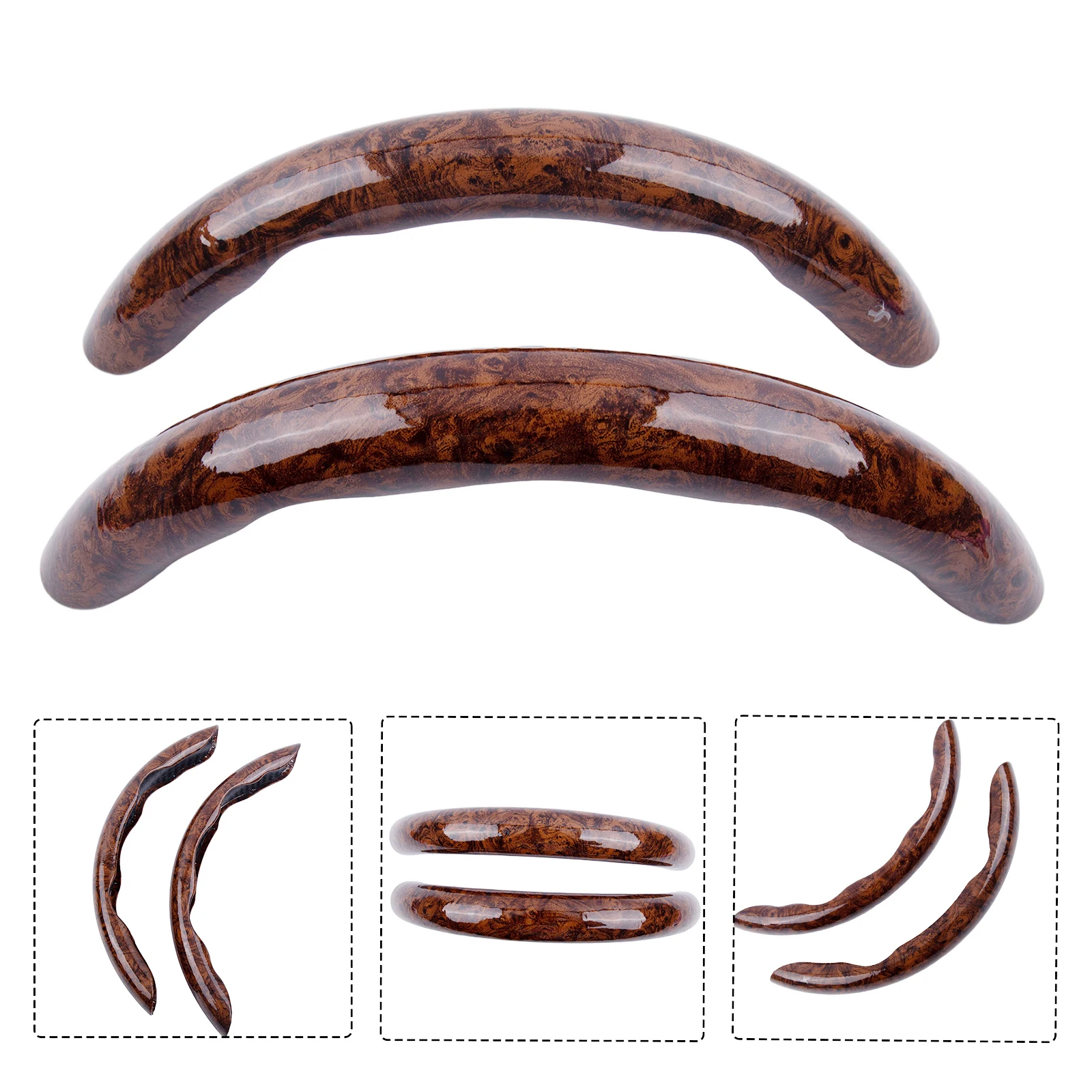 

Cover Steering Wheel Cover 2 Pc 2PCS 2x 37-38cm Accessories Booster Peach Wood Replacement Universal Practical
