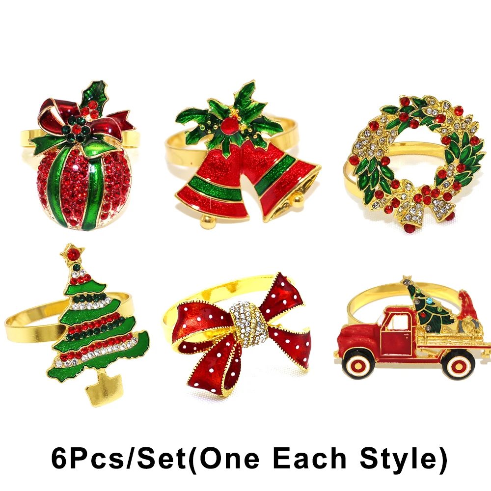 

Набор колец для салфеток TNDVEE золотого цвета 6 шт.