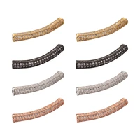 10pcs mixed color brass micro pave cubic zirconia curved tube beads for necklace bracelet diy jewelry making 32 5x6 5x5mm