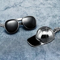 316l stainless steel men necklace air force sunglasses pendant chain cool punk for friends biker rider jewelry gift dropshipping