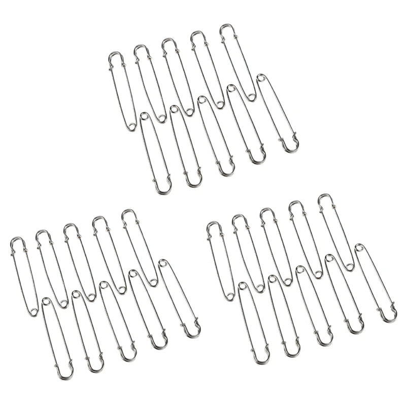 

30 PCS 4 Inch Large Metal Safety Pin--Big And Strong Enough To Hold Heavy-Weight Fabrics And Materials Canvas