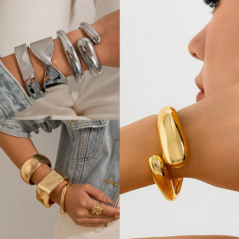 Креативный Металлический Браслет В Форме Капли Воды Регулируемый Открытый Стиль