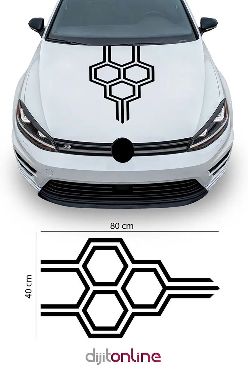 

40 cm - 80cm - Honeycomb Head Decal - Car Sticker - Car Decal - Hood Sticker