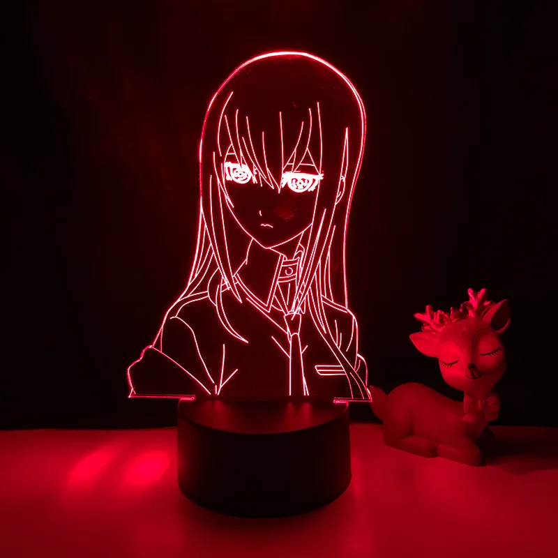 

Anime Steins Gate Led Light Kurisu Makise Figure Table Lamp for Kids Bedroom Decor Birthday Gift Steins Gate Manga Led Lamp