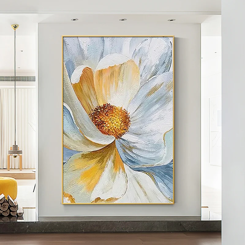

100% Hand Painted Oil Painting On Canvas Wall Art Morden Abstract Flower Decorative Pictures For Living Room Home Decor Unframed