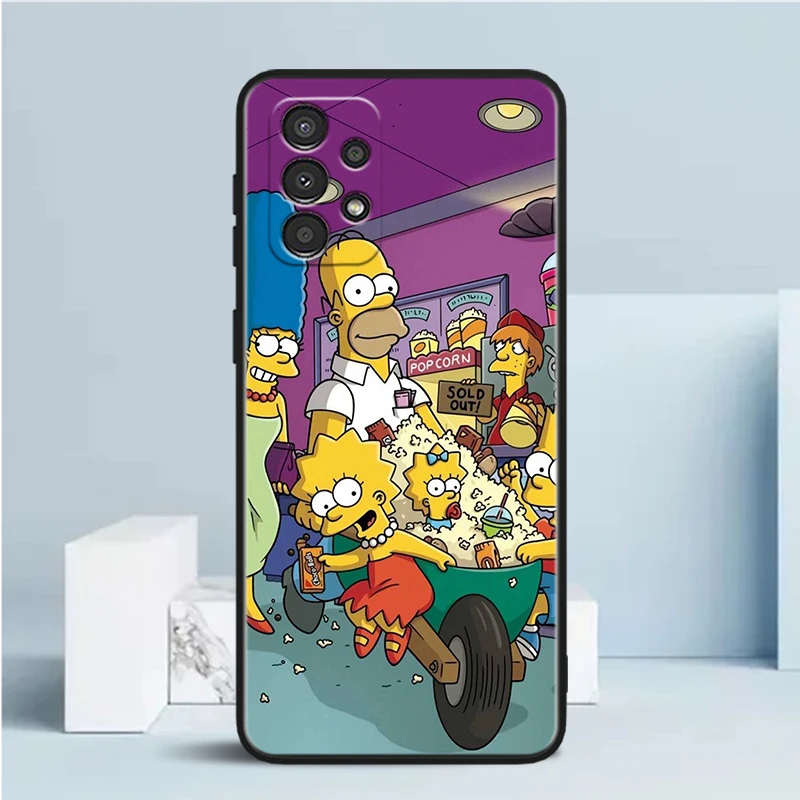 Чехол для телефона Disney S-simpsons черный мягкий чехол Samsung A 01 02 03 04 05 10 11 12 13 14 20 21 22 23 25 30 S
