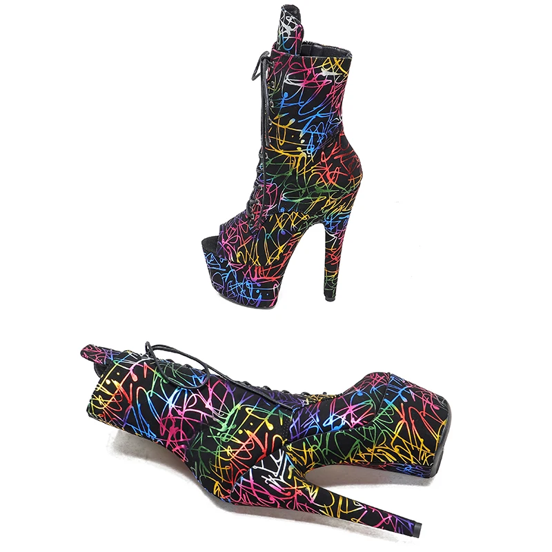 Leecabe 7inch/17CM PU Uppre  fashion heels' Pole dancing boot High Heel  Pole Dance boots