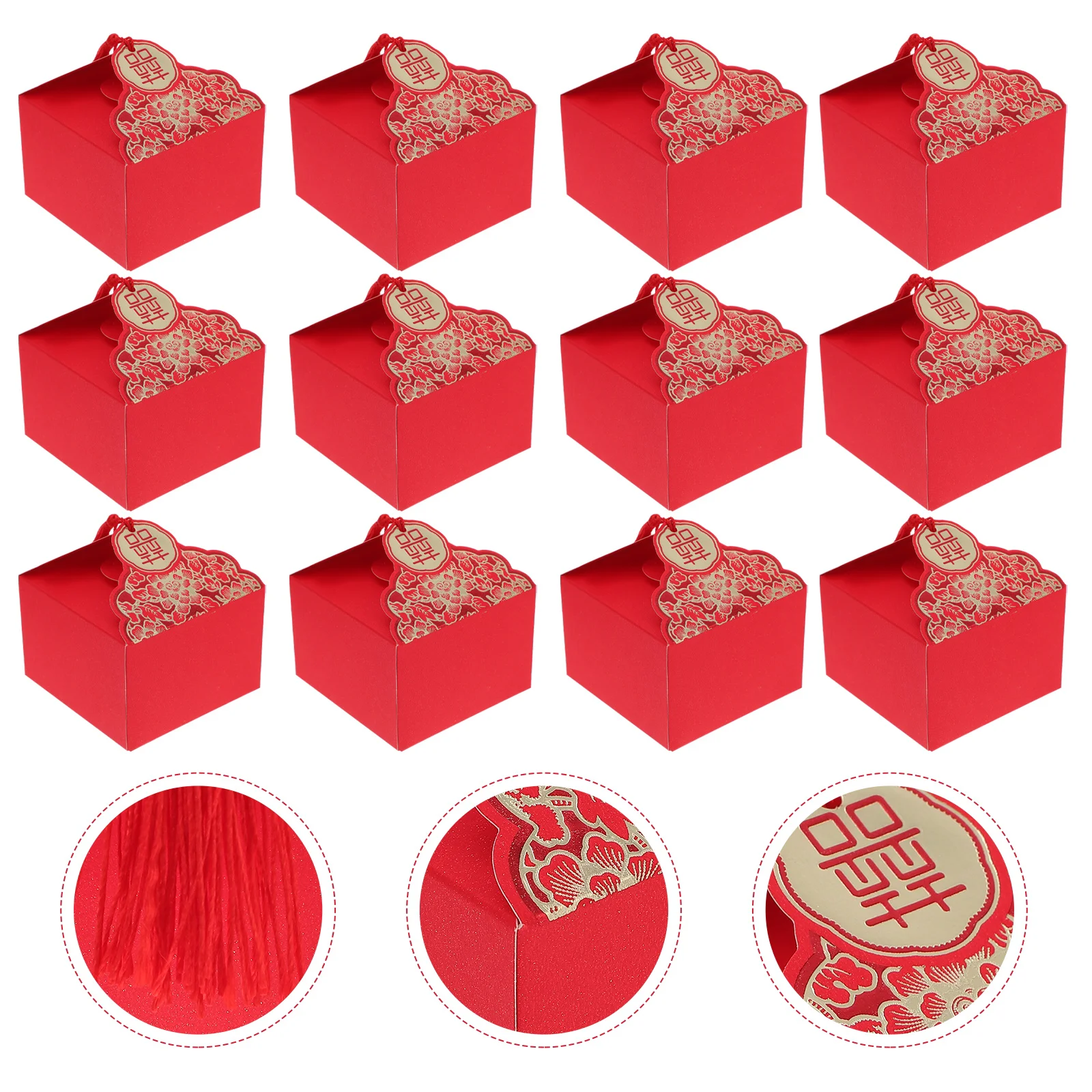 

Box Wedding Gift Candy Boxes Chinese Paper Favor Case Party Treat Container Favors Chocolate Red Cookie Storage Birthday Goodie