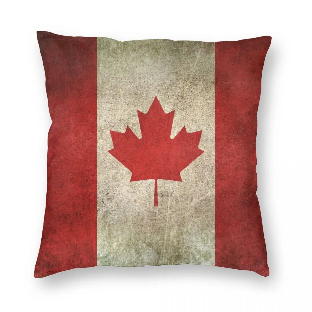 Антиношеный Состаренный квадратный чехол с флагом Канады из полиэстера льна