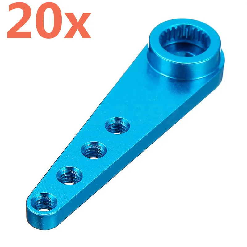 

20Pieces Aluminum 37mm 25T Metal Extension Steering Servo Arm Horn For 1/10 Scale Models RC Cars Crawler Parts